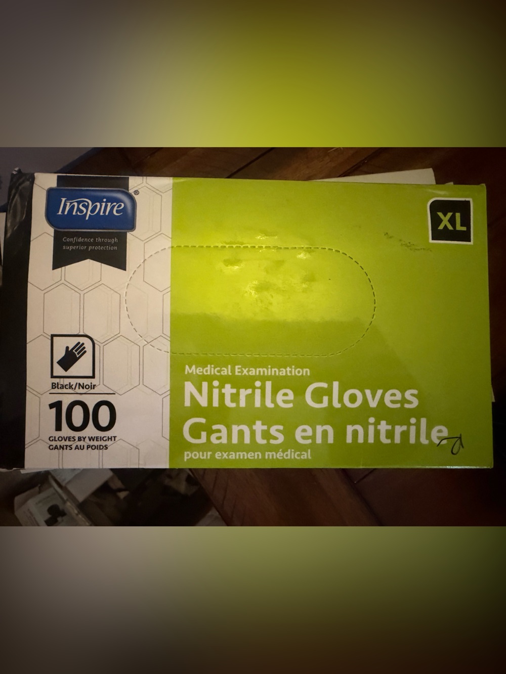 Inspire Black Nitrile Gloves 100 count - XL